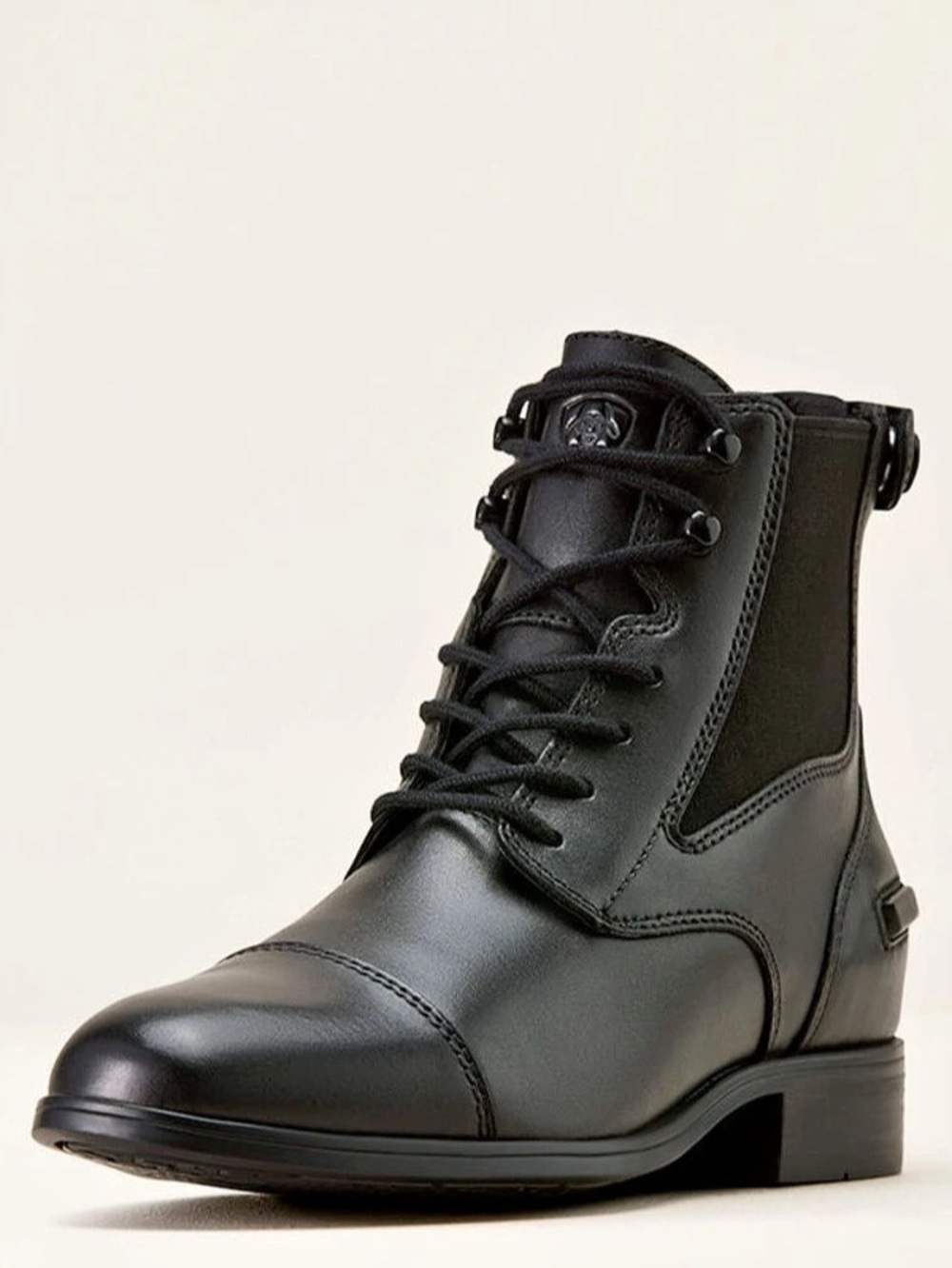ARIAT Kendall Paddock Leather Zip Lace Up Black Boots